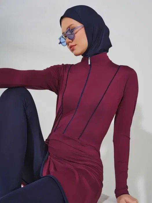 620-ديفيز ٢ لون خمري مع كحلي image 3