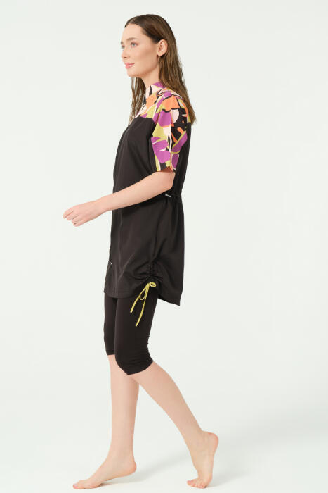 754-black short sleeve waterproof color top B image 3