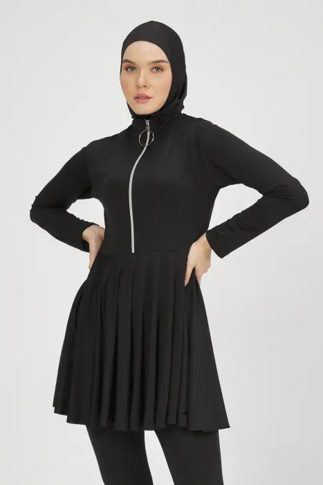 ALF-659 تنورة سحاب-اسود ساده image 7