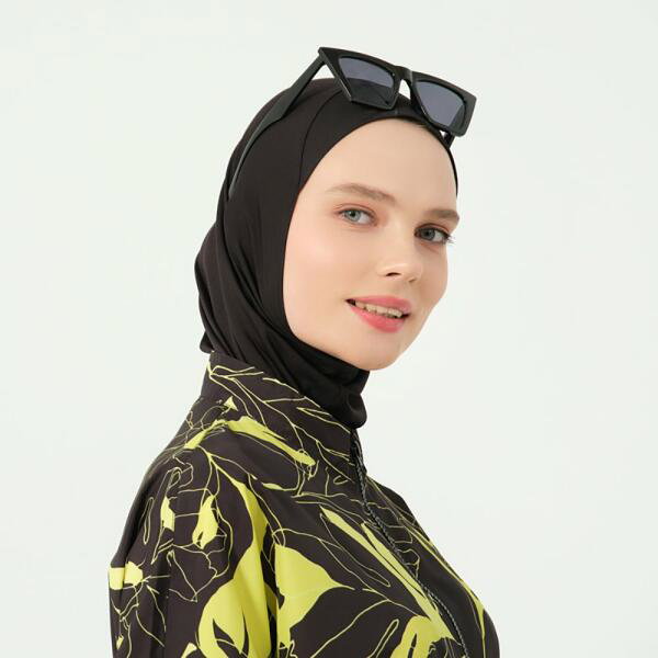 528-مايو أسود مع لون اخضر على التوب طويل image 9