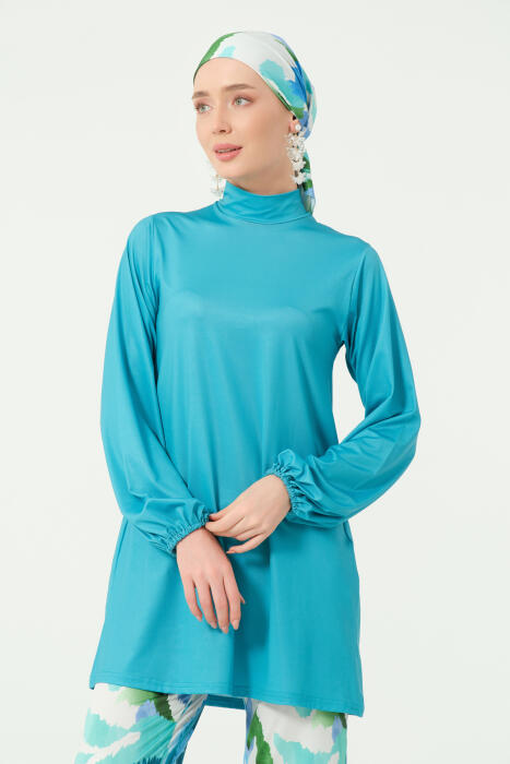 645-مايو جيب كلوت اخضر مع بنطلون منقوش image 3
