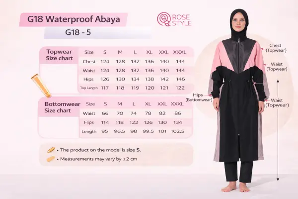 530-اسود - بوركيني رياضي بخطوط  image 12