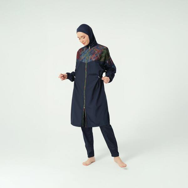 525-مايو كحلي مع توب طويل  بتصميم شبك image 1