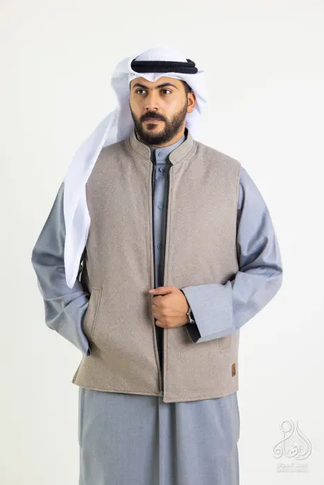 سديري وجهين مطري - صوف رجالي image 1