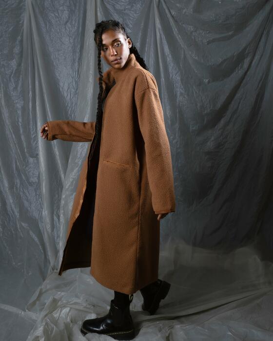 Brown fleece coat image 0