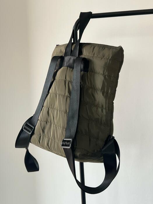 OLIVE PUFFY BACKPACK image 0