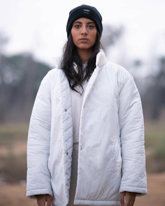 White over-sized puffer jacket image 0