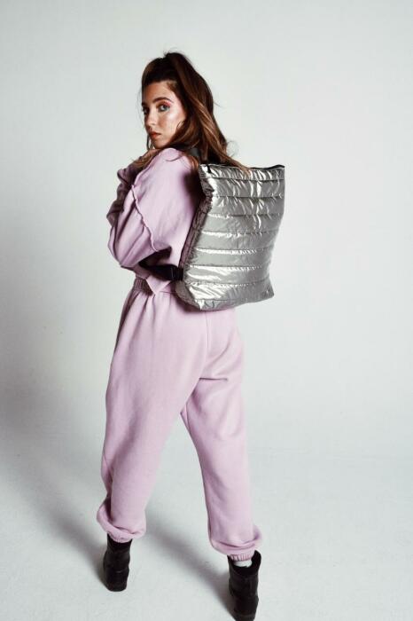 SILVER PUFFY BACKPACK image 0