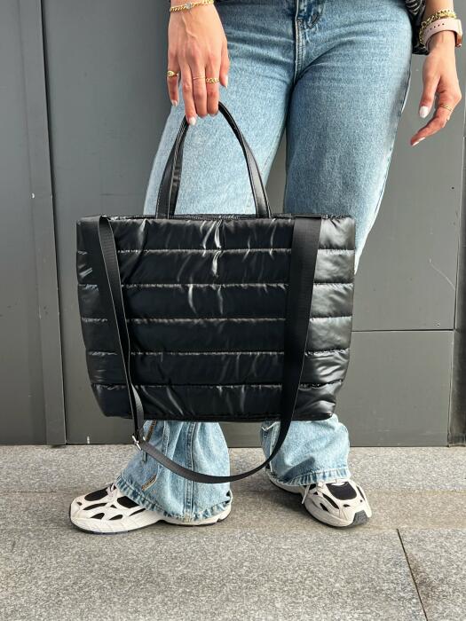 Puffer Handbag - Black image 1