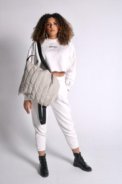 BEIGE PUFFY BACKPACK image 0