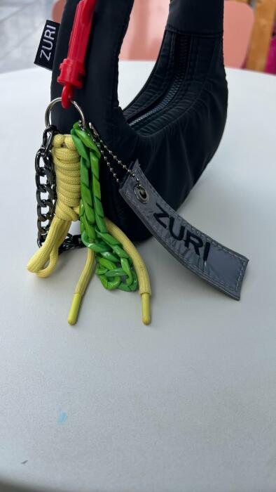 Bag charm - Dark silver x yellow image 0