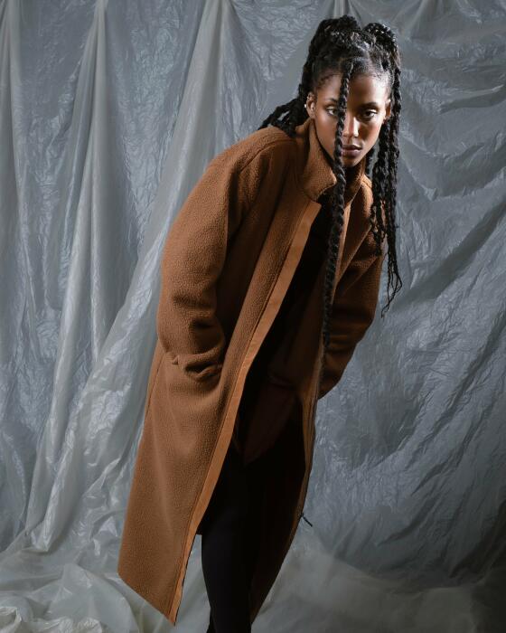 Brown fleece coat image 4