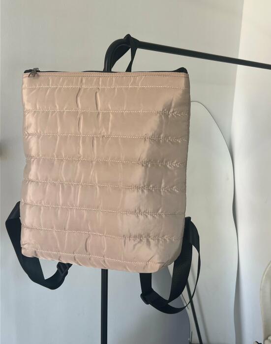 BEIGE PUFFY BACKPACK image 0