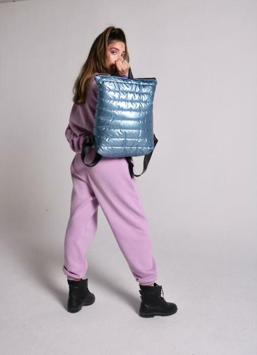 BABY BLUE PUFFY BACKPACK image 0