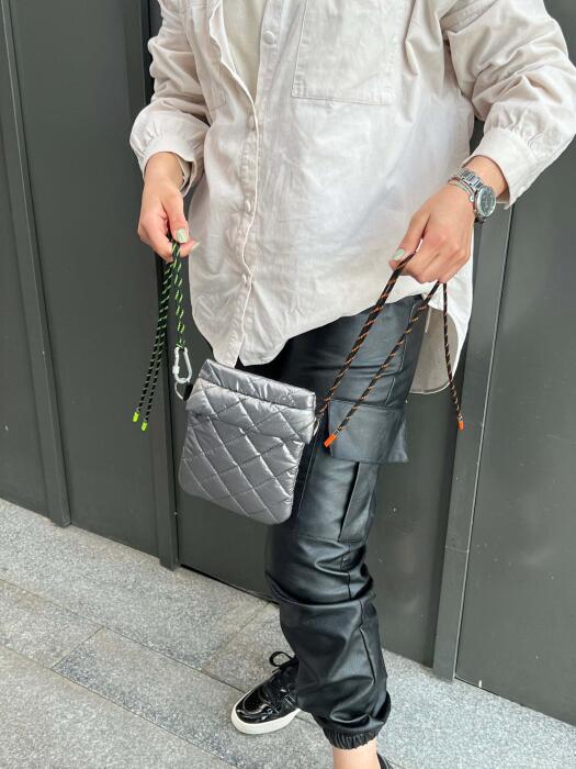 DARK SILVER MINI STRING BAG image 2