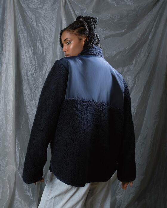 Waterproof - Fleece navy blue jacket image 2