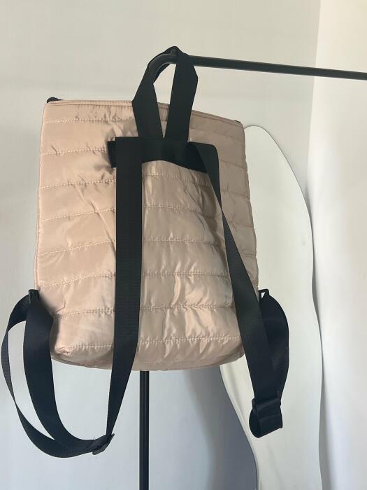 BEIGE PUFFY BACKPACK image 1