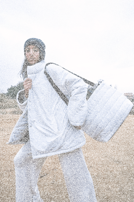 White over-sized puffer jacket image 3