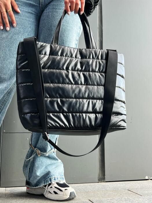 Puffer Handbag - Black image 0