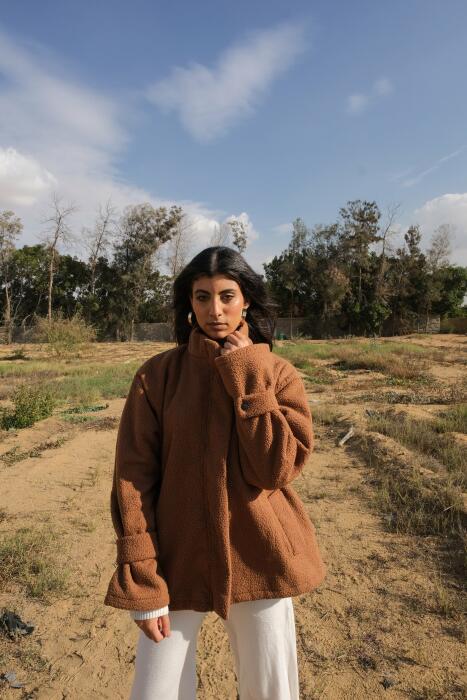 Brown over-sized Fleece jacket image 0