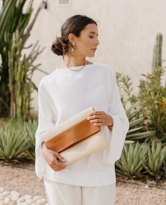 Nia Clutch - Cream image 1