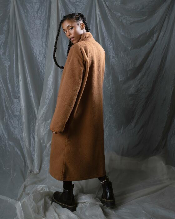 Brown fleece coat image 2