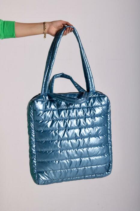 BABY BLUE PUFFY HANDBAG image 2