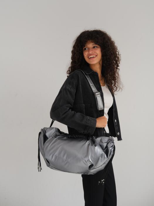 Large string bag - Dark Silver image 0