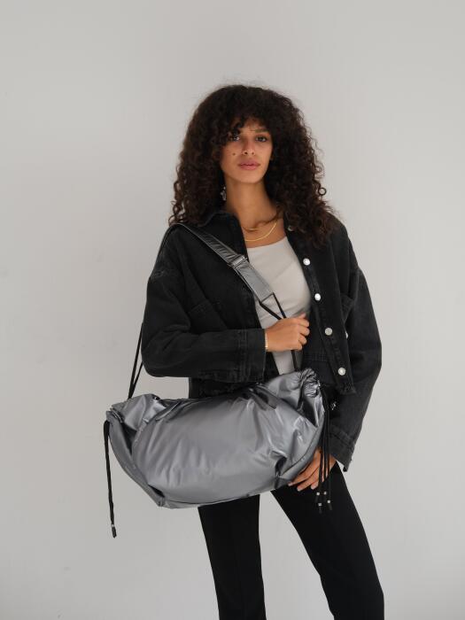 Large string bag - Dark Silver image 2
