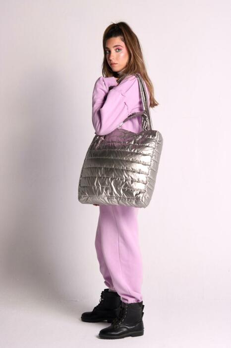 SILVER PUFFY HANDBAG image 0