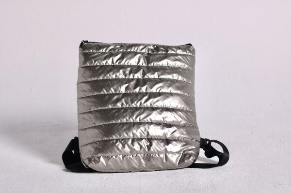 SILVER PUFFY BACKPACK image 1