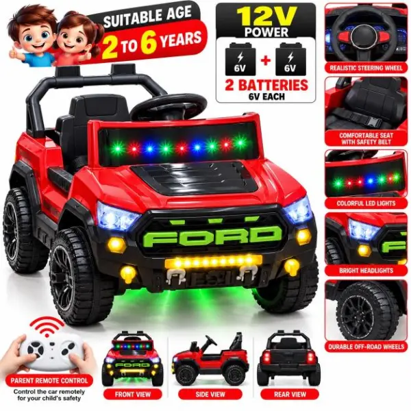 سيارة جيب كهربائية للأطفال 12 فولت – مع ريموت تحكم image 0