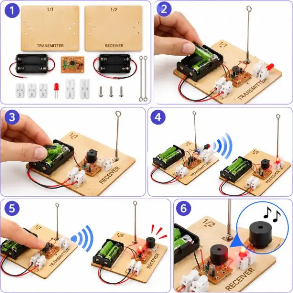 مجموعة تجربة الإرسال والاستقبال اللاسلكي STEM للأطفال image 1