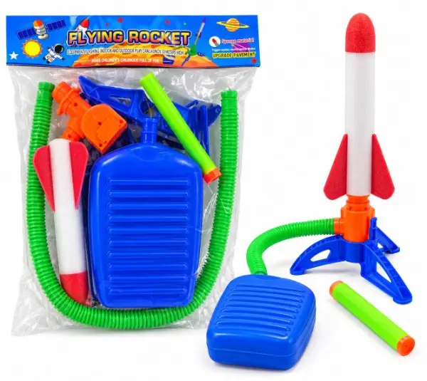 لعبة الصاروخ الطائر بقوة الهواء للأطفال – Flying Rocket مع مضخة إطلاق image 0