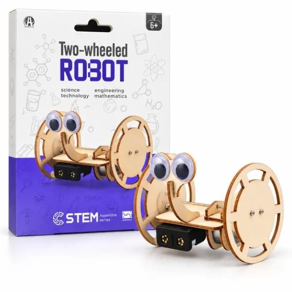 لعبة الروبوت الخشبي ذو العجلتين STEM للأطفال image 0