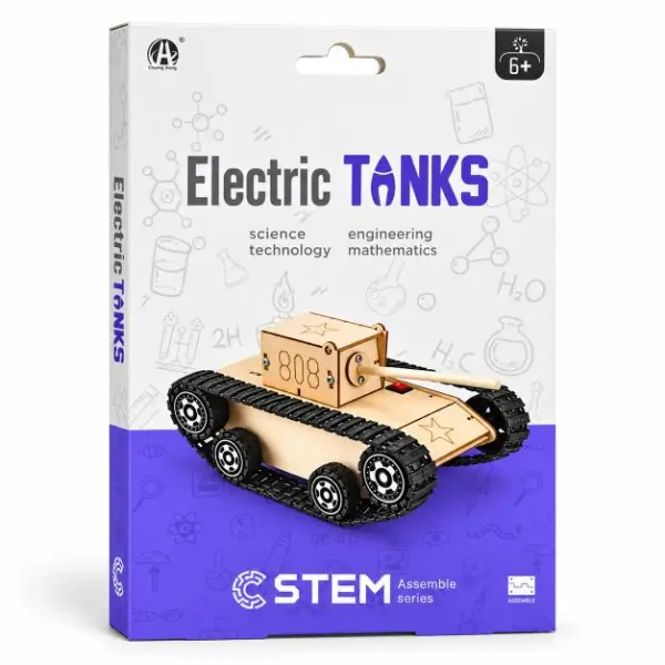 لعبة الدبابة الكهربائية الخشبية STEM للأطفال image 2