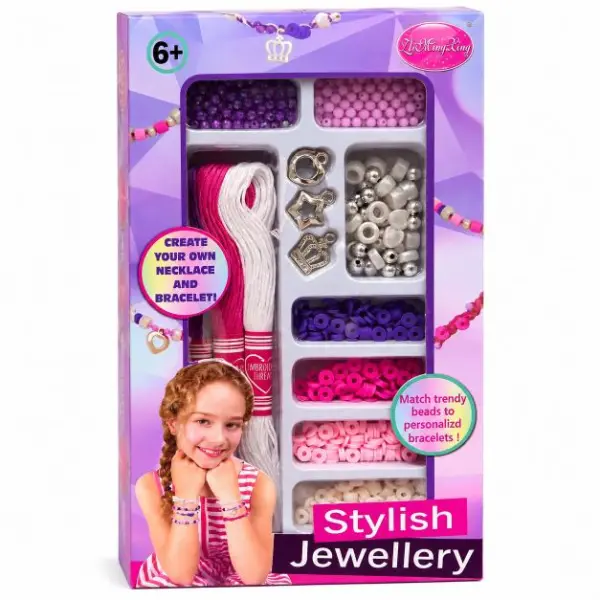 مجموعة صنع الأساور والقلائد بالخرز الملون Stylish Jewellery للأطفال – طقم تصميم المجوهرات image 2