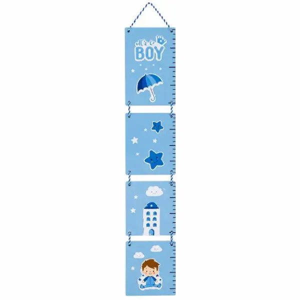 مقياس طول الأطفال المعلق – تصميم أولاد أزرق It's a Boy image 0