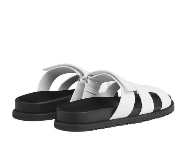 Hermès  Chypre Sandals - White Palladium Hardware image 2