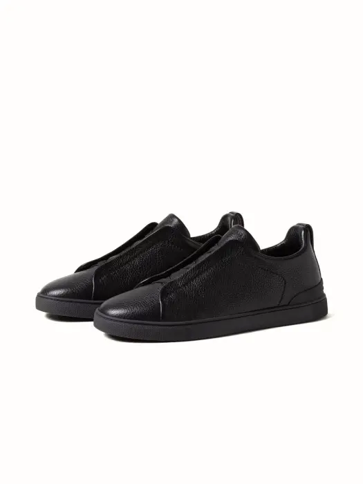 ZEGNA SNEAKERS BLACK DEERSKIN TRIPLE STITCH™ image 1