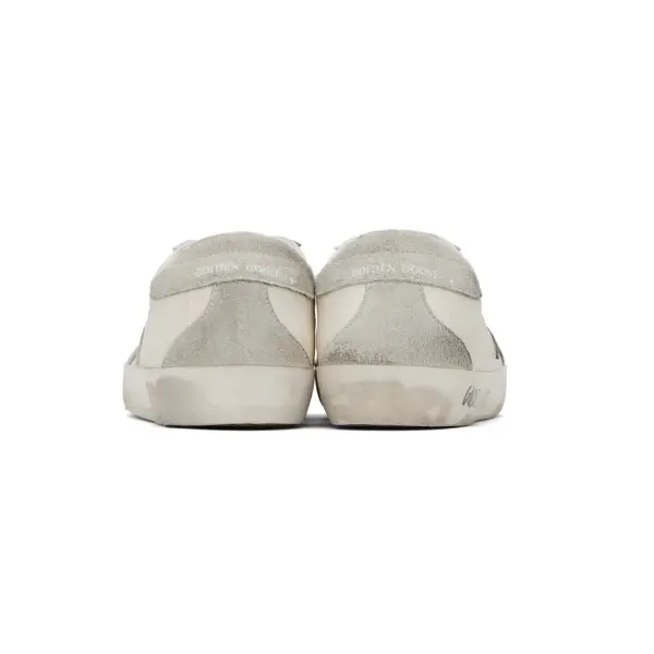 Golden Goose Super-Star in white leather star grey suede back image 3