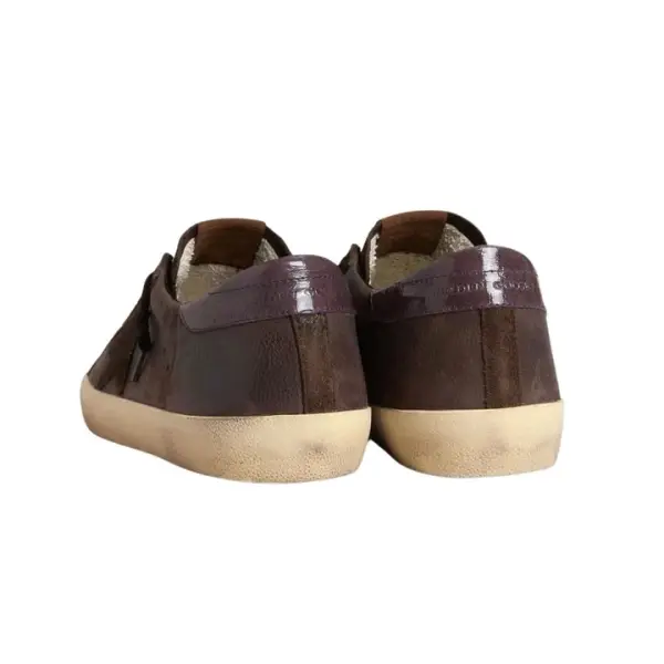 Golden Goose Super-Star LTD in brown nubuck with suede star and purple leather heel tab image 3