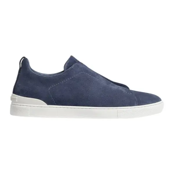 Zegna Grey Mélange Suede Triple Stitch image 0