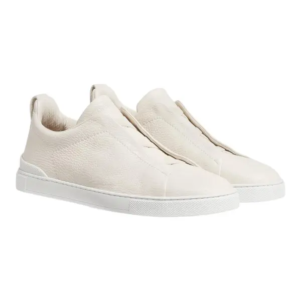 ZEGNA SNEAKERS WHITE DEERSKIN TRIPLE STITCH™ image 4