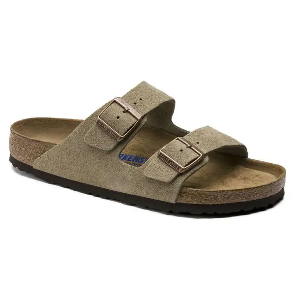 Birkenstock Arizona Soft Footbed Suede Leather in Color Taupe image 5