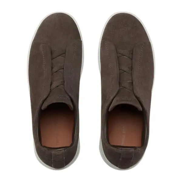 Zegna Brown Suede Triple Stitch ™M Sneakers image 2