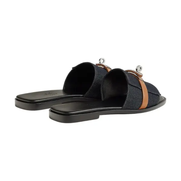 Hermès Giulia sandal 'Bleu Brut / Naturel' image 3