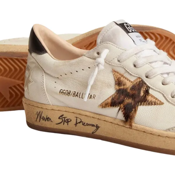 Golden Goose Ball Star with leopard print pony skin star and black heel tab image 3