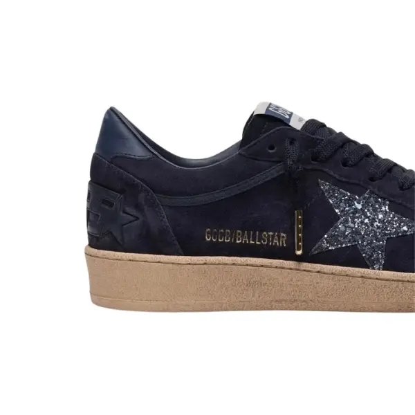 Golden Goose Ball Star in dark blue suede with dark blue glitter star image 1