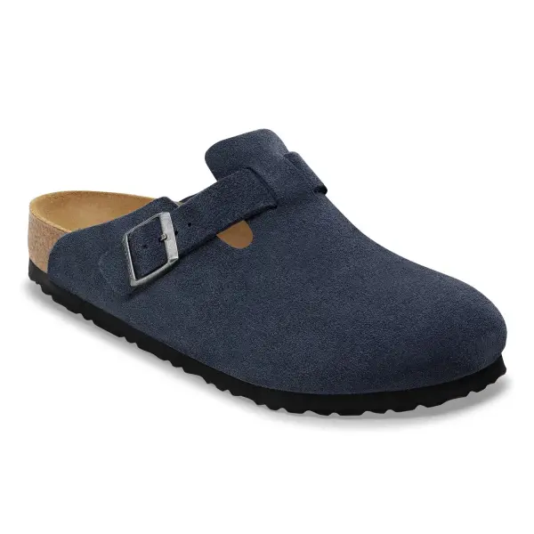 Birkenstock Boston Suede Leather "New Navy" image 1